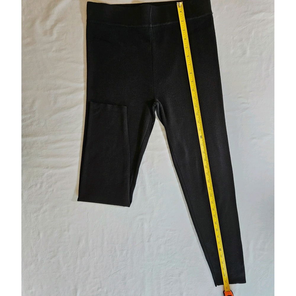 Cable & Gauge Black Knit Ankle Leggings M Elastic Waist Stretch Women's - Picture 8 of 11
